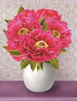 Букет розовых пионы в белой вазе