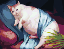 Большой белый кот