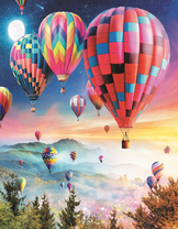 Воздушные шары над горными лесами