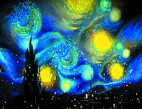 Сказочное небо над ночным городом