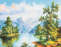 Широкая река между гор