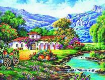 Южный домик у горной реки