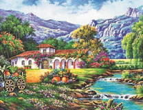 Поселение у подножья горы