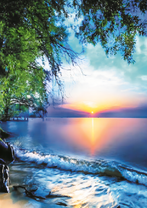 Красивый закат над морем