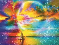 Парусник и разноцветное сияние