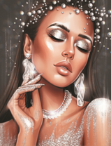 Портрет девушки с серебряным макияжем