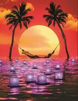 Девушка в гамаке над морем