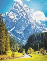 Долина с видом на заснеженную гору