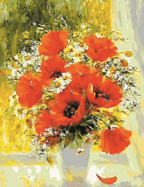 Букетик с ромашек и маков