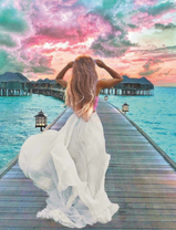 Нежная девушка на Мальдивах