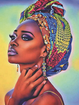 Темнокожая девушка с яркой чалмой