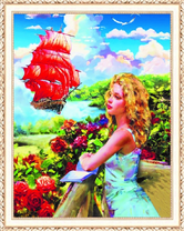 Ассоль и корабль Алые паруса