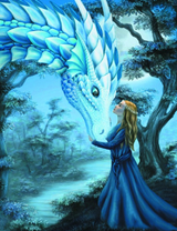 Девушка общается с ледяным драконом