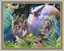 Девушка - хранительница лесных зверей