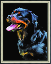 Довольный ротвейлер