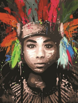 Девушка в венце из перьев