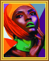 Темнокожая девушка с зелеными губами