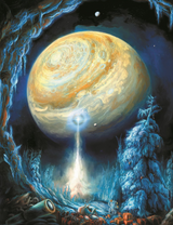 Пейзаж с огромной планетой