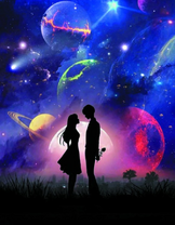 Юное свидание на фоне космоса