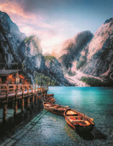 Лодочный причал на горном озере