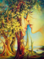 Влюбленная пара и деревья