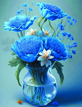 Букет неимоверных голубых цветов