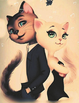 Элегантные кот и кошечка