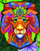 Панно разноцветного льва