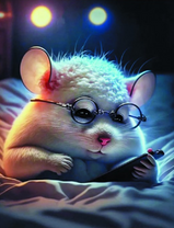 Белый мышонок в очках