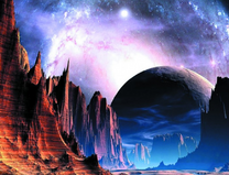 Незабываемый пейзаж с планетой