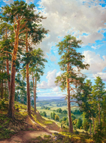 Сосновый лес на холме