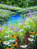 Луговые цветы у ручейка