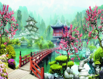 Пагоды среди китайского сада