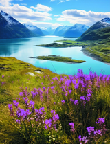 Нежные цветочки у горного озера