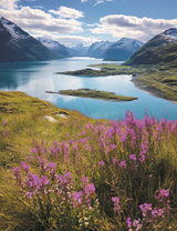 Прекрасный пейзаж с озером и горами