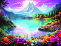 Цветочная долина среди гор