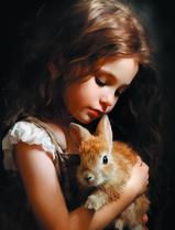 Милая девчонка с кроликом