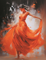 Танец в красном платье