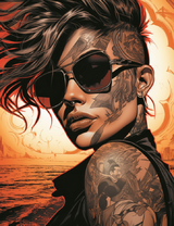 Красивая девушка с татуировками