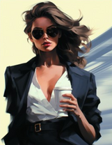 Стильная леди с кофе