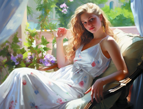 Милая девушка в солнечном свете