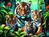 Семейство голубоглазых тигров