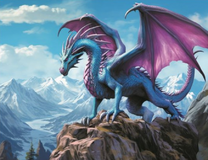 Сиреневый дракон на высокой горе