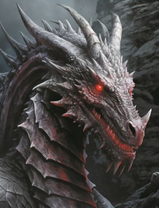 Большой дракон с красными глазами