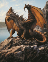 Злой дракон на скале