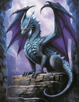 Дракон з сиреневыми крыльями