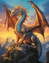 Изящный золотой дракон