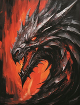 Алмазная вышивка «Черный каменный дракон»