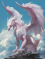 Огромный белый дракон