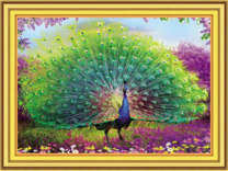 Большой павлин с красочным хвостом